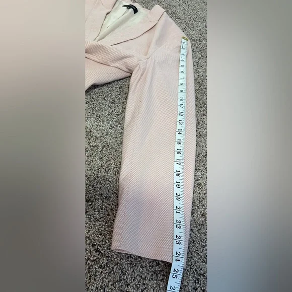 💗 💗TALBOTS Birdseye Knit One-Button Preppy Blazer - Peach & White 💗💗 - Picture 9 of 12